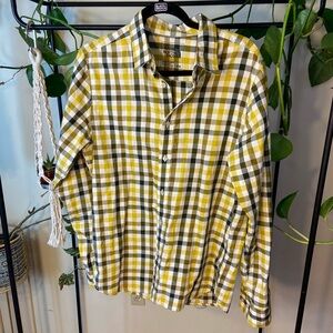 Vintage Yellow plaid Northface long sleeve button up shirt